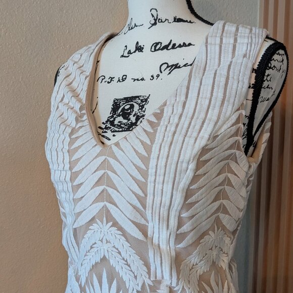 A.B.S Collection White Embroidered Sheath Dress – Size 4 - Picture 1 of 10